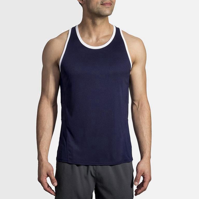 Brooks Stealth Mens Running Tank Top - Blue - Philippines (089524YSK)